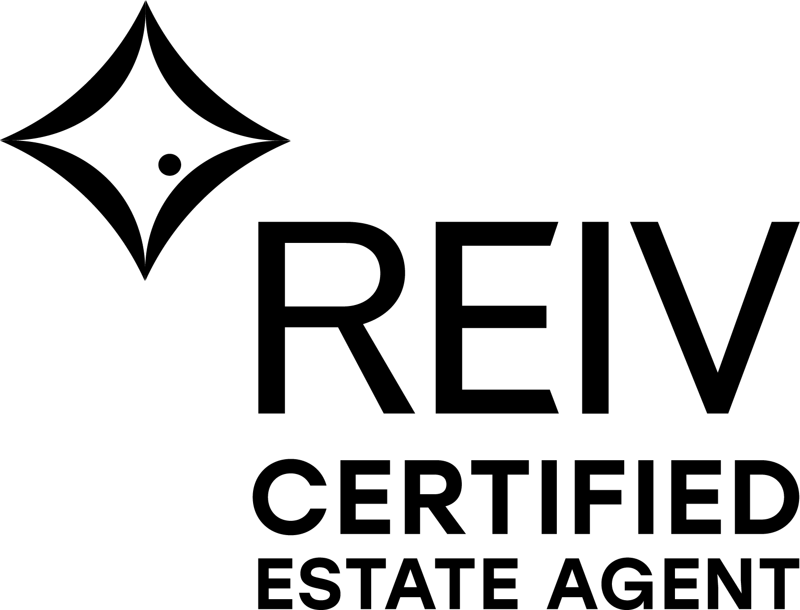 REIV Certified Estate Agent—Mono Black RGB
